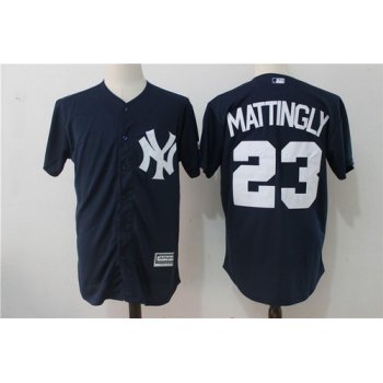 Men's New York Yankees #23 Don Mattingly Navy Blue Stitched MLB Majestic Cool Base Jersey