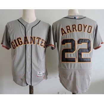 Men's San Francisco Giants #22 Christian Arroyo Gray Gigantes Stitched MLB Majestic Flex Base Jersey