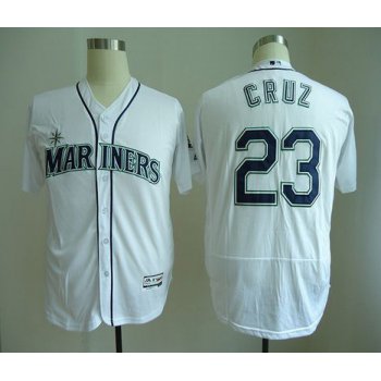 Men's Seattle Mariners #23 Nelson Cruz White Home Stitched MLB Majestic Flex Base Jersey