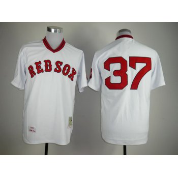 Boston Red Sox #37 Bill Lee 1975 White Throwback Jersey