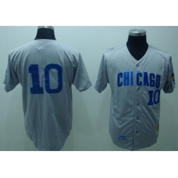 Chicago Cubs #10 Ron Santo 1969 Gray Throwback Jersey