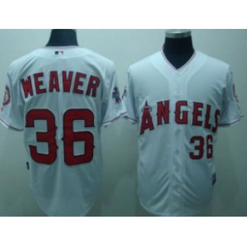 LA Angels of Anaheim #36 Jered Weaver White Jersey