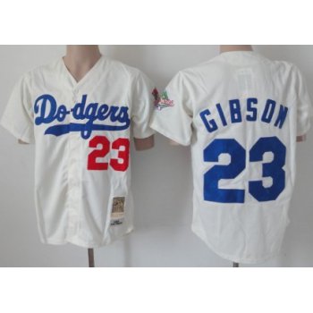 Los Angeles Dodgers #23 Kirk Gibson 1968 Cream Throwback Jersey