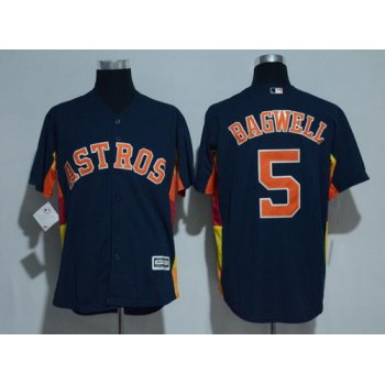 Men's Houston Astros #5 Jeff Bagwell Retired Navy Blue Stitched MLB Majestic Cool Base Jersey
