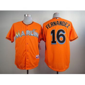 Miami Marlins #16 Jose Fernandez Orange Jersey