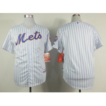 New York Mets Blank White Pinstripe Jersey