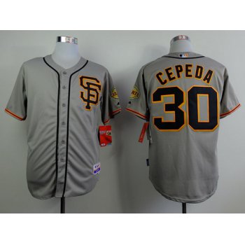 San Francisco Giants #30 Orlando Cepeda Gray SF Edition Cool Base Jersey