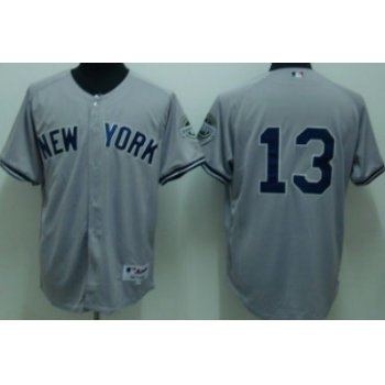 New York Yankees #13 Alex Rodriguez Gray Jersey