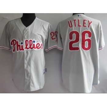Philadelphia Phillies #26 Chase Utley Gray Jersey