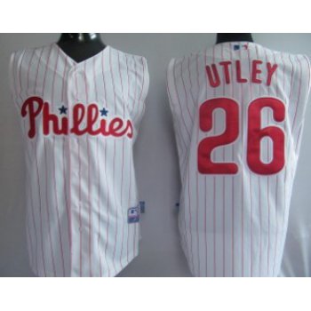 Philadelphia Phillies #26 Chase Utley White Sleeveless Jersey