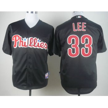 Philadelphia Phillies #33 Cliff Lee Black Jersey