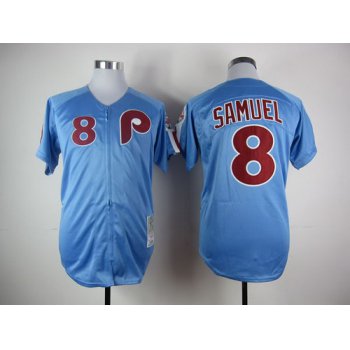 Philadelphia Phillies #8 Juan Samuel 1984 Blue Throwback Jersey