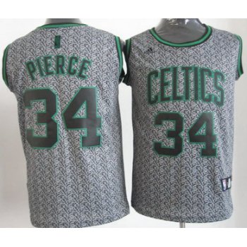 Boston Celtics #34 Paul Pierce Gray Static Fashion Jersey