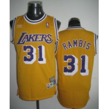 Los Angeles Lakers #31 Kurt Rambis Yellow Swingman Throwback Jersey