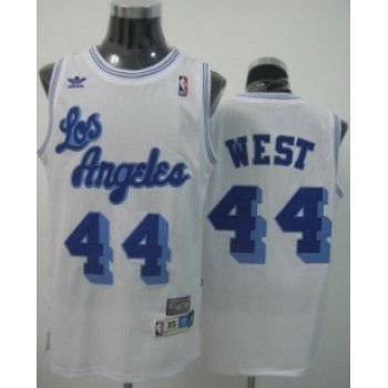 Los Angeles Lakers #44 Jerry West White Swingman Throwback Jersey