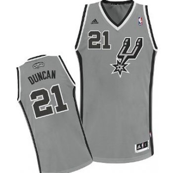 San Antonio Spurs #21 Tim Duncan Gray Swingman Jersey