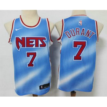 Men's Brooklyn Nets #7 Kevin Durant Blue 2020-21 Hardwood Classics Stitched NBA Jersey