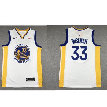 Men's Golden State Warriors #33 James Wiseman White 2019 Nike Swingman NEW Rakuten Logo Stitched NBA Jersey
