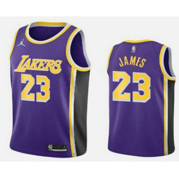 Men's Los Angeles Lakers #23 LeBron James Purple 2020-21 Nike Swingman Stitched NBA Jersey