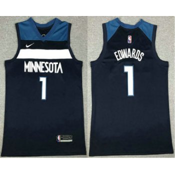 Men's Minnesota Timberwolves #1 Anthony Edwards Black 2021 Nike Swingman Stitched NBA Jersey