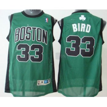 Boston Celtics #33 Larry Bird Green With Black Swingman Throwback Jersey