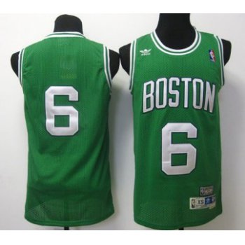Boston Celtics #6 Bill Russell Green Swingman Throwback Jersey