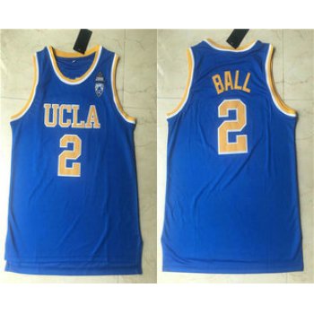 Men's UCLA Bruins #2 Lonzo Ball Blue College Basketball Swingman Stitched Jersey