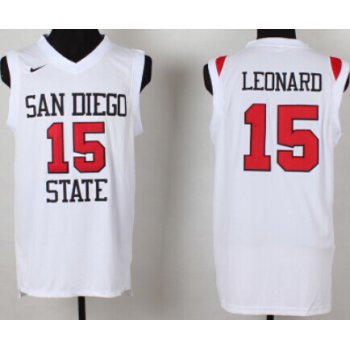 San Diego State University #15 Kawhi Leonard White Jersey