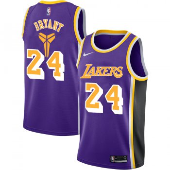 Men's Los Angeles Lakers #24 Kobe Bryant Purple Nike Swingman Black Mamba Logo Swingman Jeresy