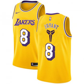 Men's Los Angeles Lakers #8 Kobe Bryant Yellow Nike Swingman Black Mamba Logo Swingman Jeresy