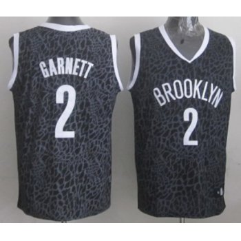 Brooklyn Nets #2 Kevin Garnett Black Leopard Print Fashion Jersey