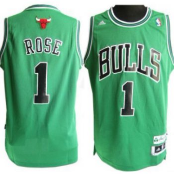 Chicago Bulls #1 Derrick Rose Revolution 30 Swingman Green Jersey