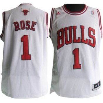 Chicago Bulls #1 Derrick Rose Revolution 30 Swingman White Jersey