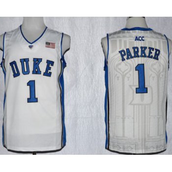 Duke Blue Devils #1 Jabari Parker White Jersey