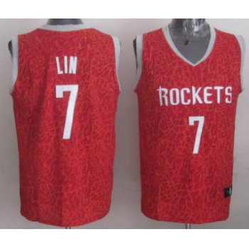 Houston Rockets #7 Jeremy Lin Red Leopard Print Fashion Jersey