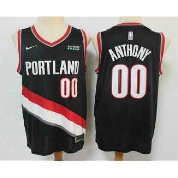 Men's Portland Trail Blazers #00 Carmelo Anthony Black Nike Swingman 2019 Stitched Jersey With The Sponsor Logo