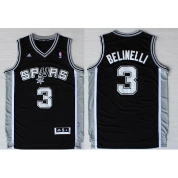 San Antonio Spurs #3 Marco Belinelli Revolution 30 Swingman Black Jersey