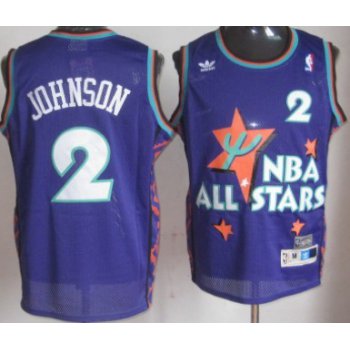 NBA 1995 All-Star #2 Larry Johnson Purple Swingman Throwback Jersey