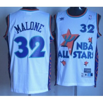 NBA 1995 All-Star #32 Karl Malone White Swingman Throwback Jersey