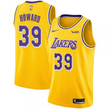 Nike Lakers #39 Dwight Howard Gold NBA Swingman Icon Edition Jersey