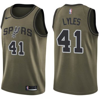 Nike Spurs #41 Trey Lyles Green NBA Swingman Salute to Service Jersey