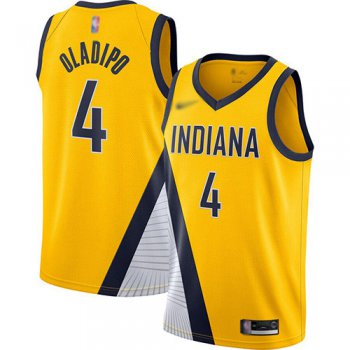 Pacers #4 Victor Oladipo Gold Basketball Swingman Statement Edition 2019-2020 Jersey