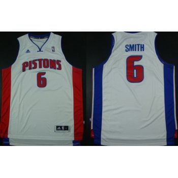 Detroit Pistons #6 Josh Smith Revolution 30 Swingman White Jersey
