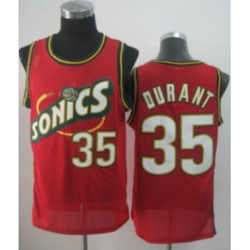 Seattle Supersonics #35 Kevin Durant 1995-96 Red Swingman Jersey
