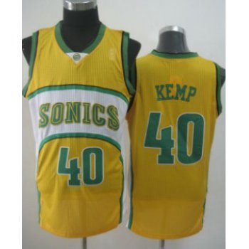 Seattle Supersonics #40 Shawn Kemp 1994-95 Yellow Swingman Jersey