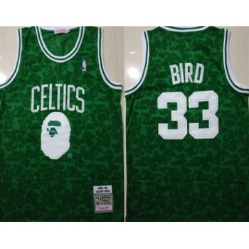 Celtics Bape 33 Larry Bird Green 1985-86 Hardwood Classics Jersey