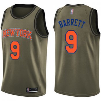 Knicks #9 R.J. Barrett Green Salute to Service Basketball Swingman Jersey