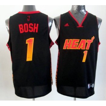 Miami Heat #1 Chris Bosh 2012 Vibe Black Fashion Jersey