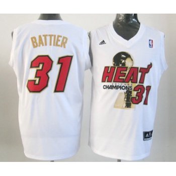 Miami Heat #31 Shane Battier 2012 NBA Finals Champions White With Red Jersey