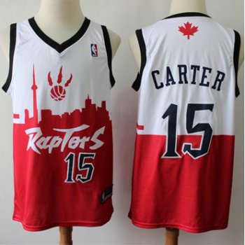 Raptors #15 Vince Carter White Red Basketball Swingman City Edition Jersey